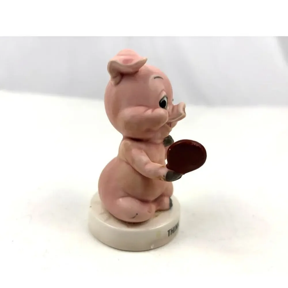 VTG Norcrest Think Thin Pig Figurine‎ Porcelain Japan MCM